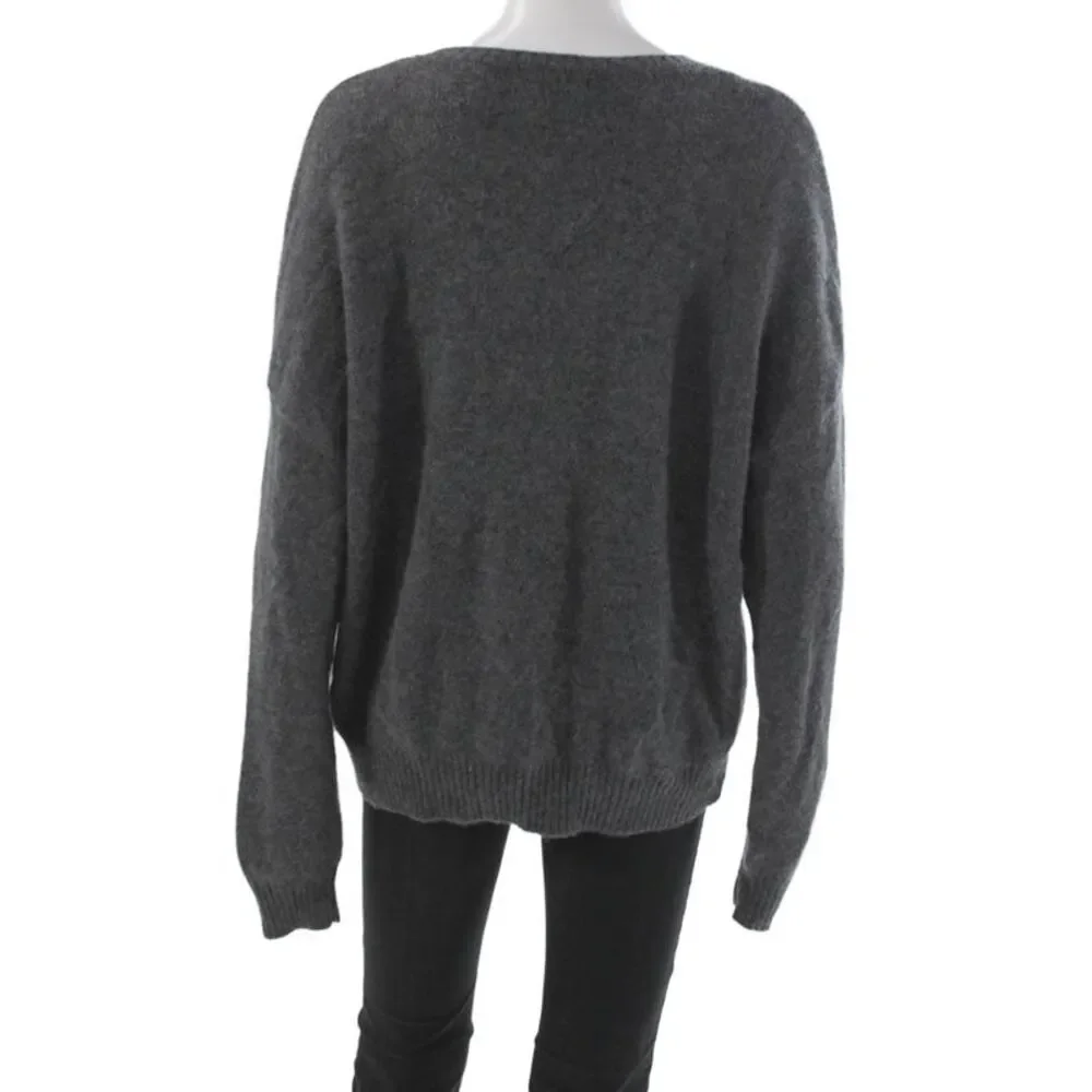 T Tahari Women Pullover Cashmere Sweater Gray Crew Neck Long Sleeve Size S